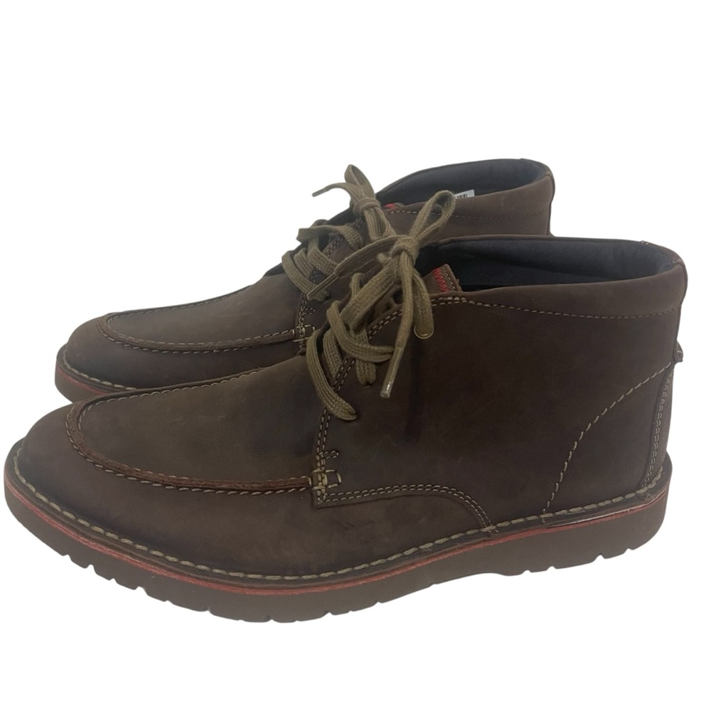 Men's CLARKS Vargo Rise Brown Leather Ankle Boots Like New